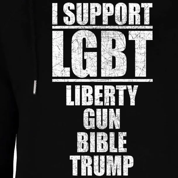 LGBT Liberty Gun Bible Trump Womens Funnel Neck Pullover Hood