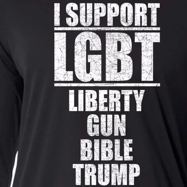 LGBT Liberty Gun Bible Trump Cooling Performance Long Sleeve Crew