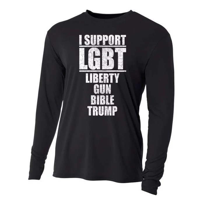 LGBT Liberty Gun Bible Trump Cooling Performance Long Sleeve Crew