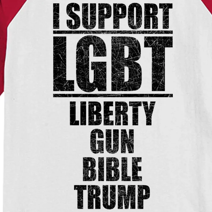 LGBT Liberty Gun Bible Trump Kids Colorblock Raglan Jersey