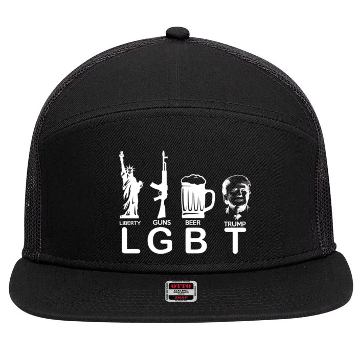 LGBT Liberty Guns Beer Pro Donald Trump 7 Panel Mesh Trucker Snapback Hat