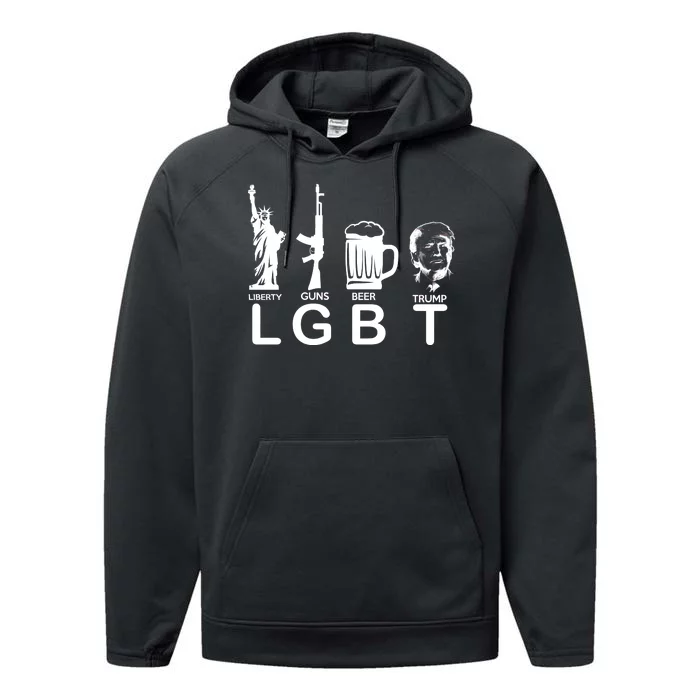 LGBT Liberty Guns Beer Pro Donald Trump Performance Fleece Hoodie