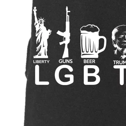 LGBT Liberty Guns Beer Pro Donald Trump Doggie 3-End Fleece Hoodie