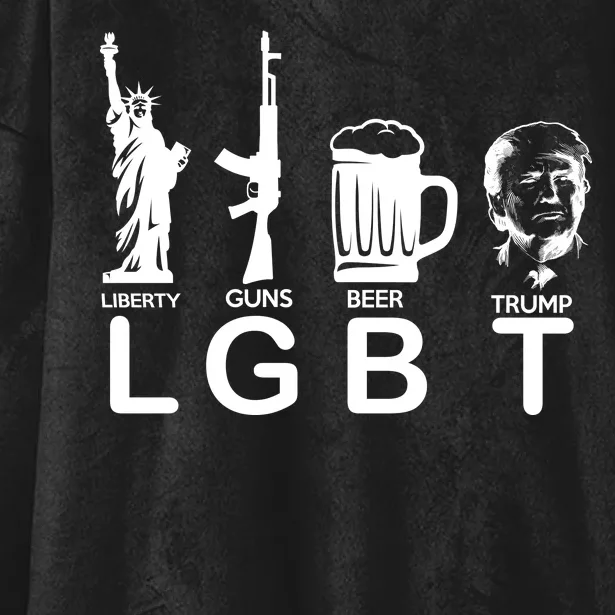 LGBT Liberty Guns Beer Pro Donald Trump Hooded Wearable Blanket