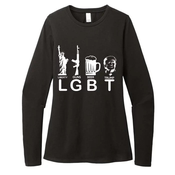 LGBT Liberty Guns Beer Pro Donald Trump Womens CVC Long Sleeve Shirt