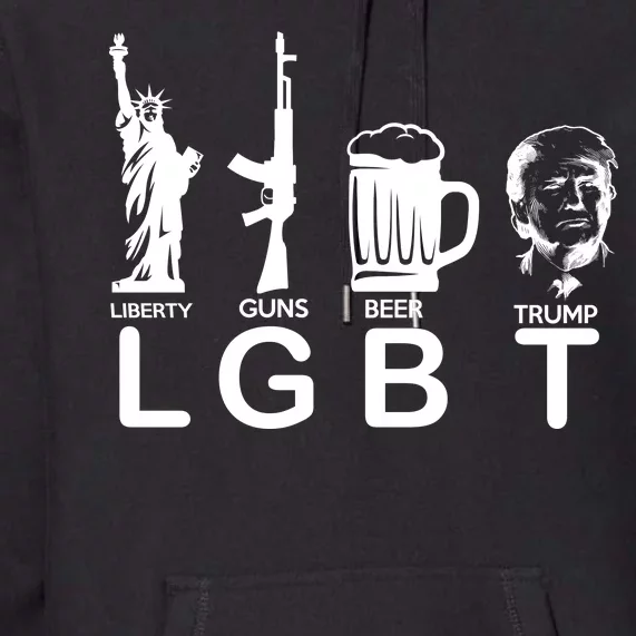 LGBT Liberty Guns Beer Pro Donald Trump Premium Hoodie