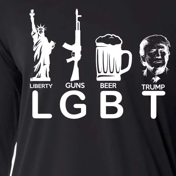 LGBT Liberty Guns Beer Pro Donald Trump Cooling Performance Long Sleeve Crew