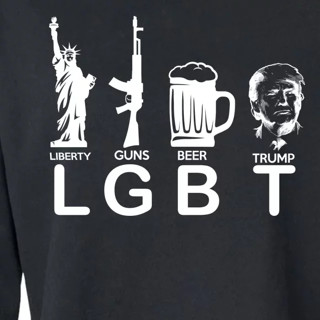 LGBT Liberty Guns Beer Pro Donald Trump Cropped Pullover Crew