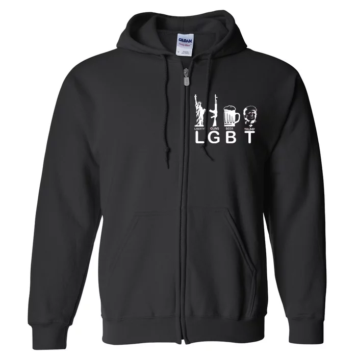 LGBT Liberty Guns Beer Pro Donald Trump Full Zip Hoodie