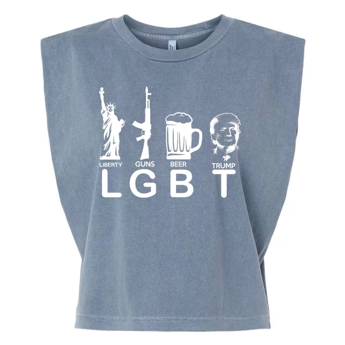 LGBT Liberty Guns Beer Pro Donald Trump Garment-Dyed Women's Muscle Tee