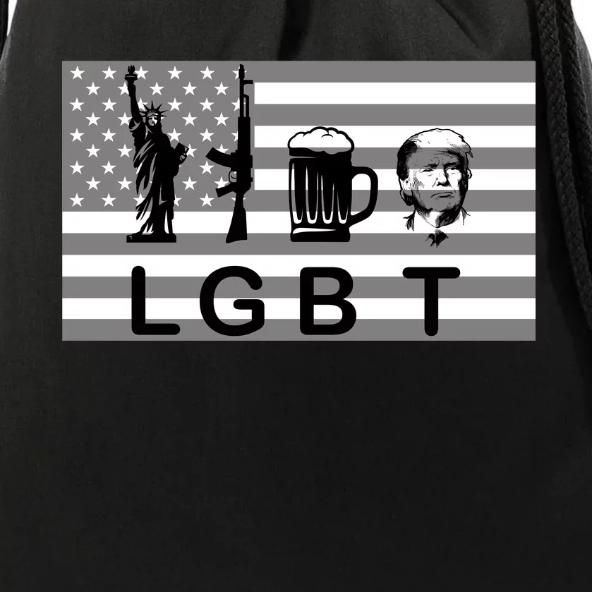 LGBT Liberty Guns Beer Trump Drawstring Bag