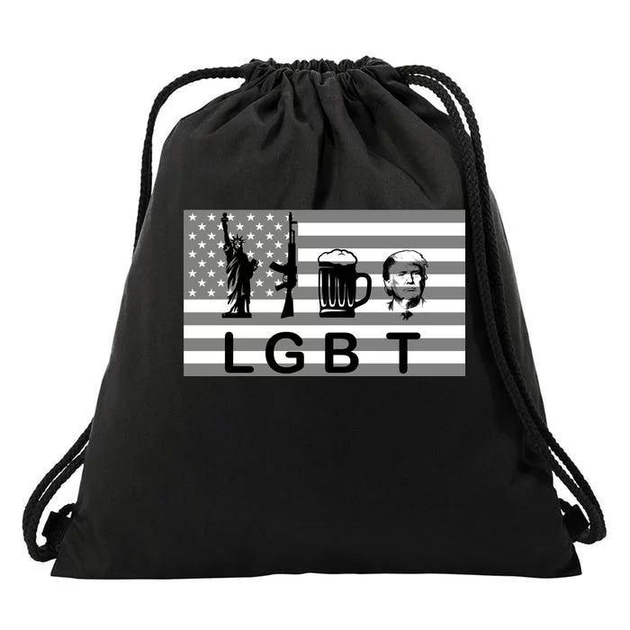 LGBT Liberty Guns Beer Trump Drawstring Bag