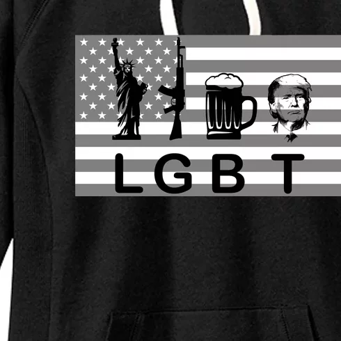 LGBT Liberty Guns Beer Trump Women's Fleece Hoodie