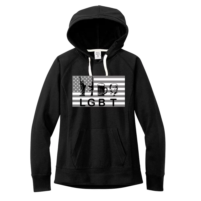 LGBT Liberty Guns Beer Trump Women's Fleece Hoodie