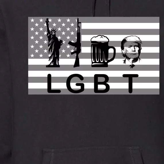 LGBT Liberty Guns Beer Trump Premium Hoodie