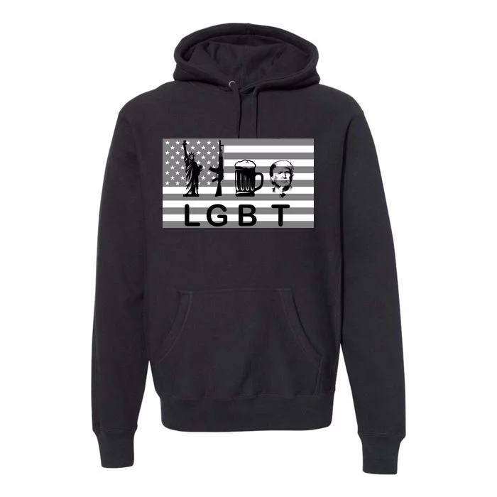 LGBT Liberty Guns Beer Trump Premium Hoodie