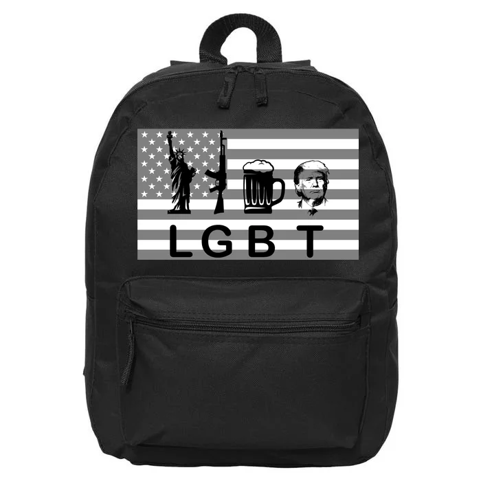 LGBT Liberty Guns Beer Trump 16 in Basic Backpack