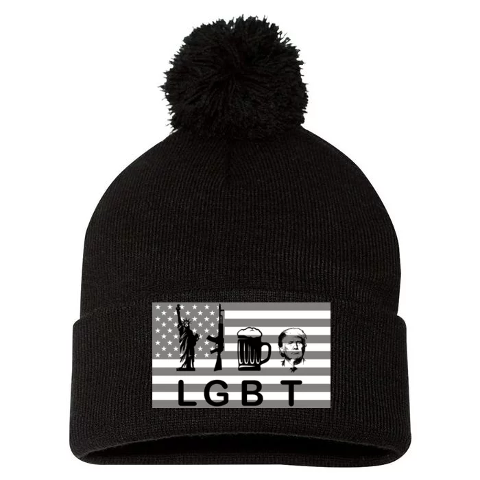 LGBT Liberty Guns Beer Trump Pom Pom 12in Knit Beanie