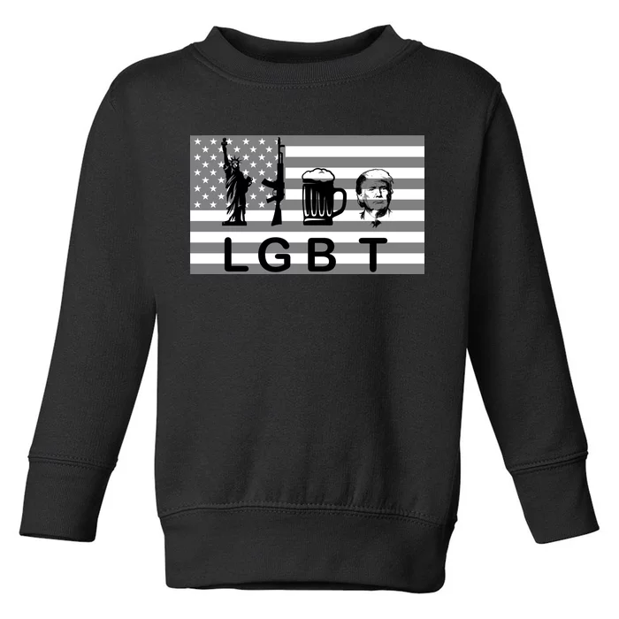 LGBT Liberty Guns Beer Trump Toddler Sweatshirt