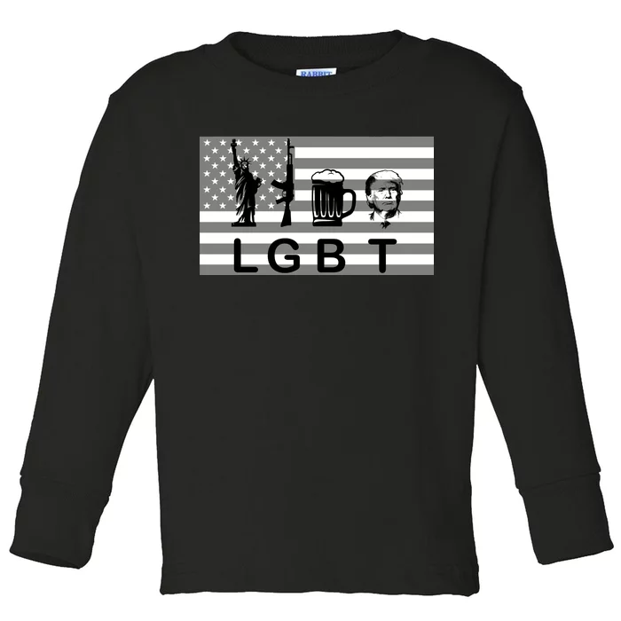 LGBT Liberty Guns Beer Trump Toddler Long Sleeve Shirt