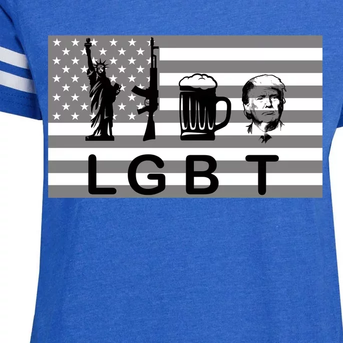 LGBT Liberty Guns Beer Trump Enza Ladies Jersey Football T-Shirt