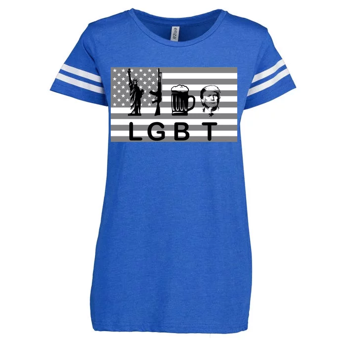 LGBT Liberty Guns Beer Trump Enza Ladies Jersey Football T-Shirt