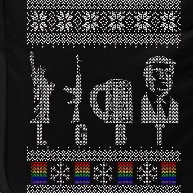 LGBT Liberty Guns Beer Trump Support Ugly Christmas Impact Tech Backpack