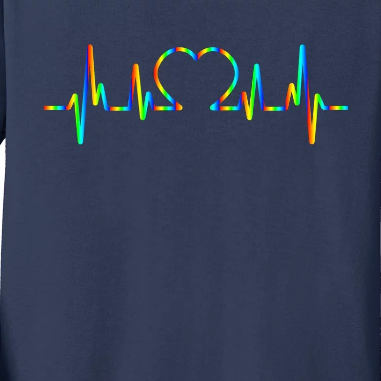 LGBT Love Heart Pulse Kids Long Sleeve Shirt