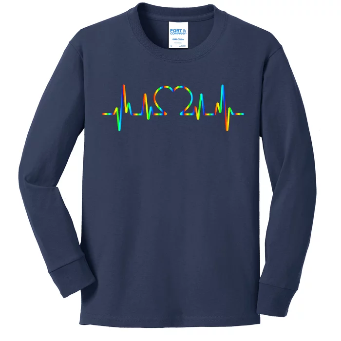 LGBT Love Heart Pulse Kids Long Sleeve Shirt