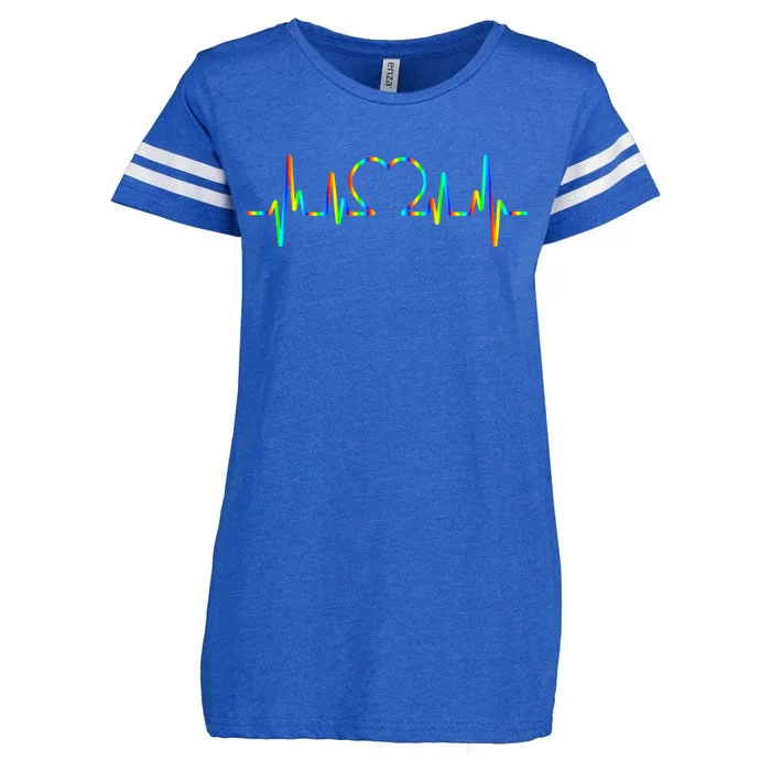 LGBT Love Heart Pulse Enza Ladies Jersey Football T-Shirt