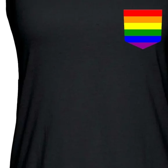 LGBT Pocket Rainbow Ladies Essential Flowy Tank