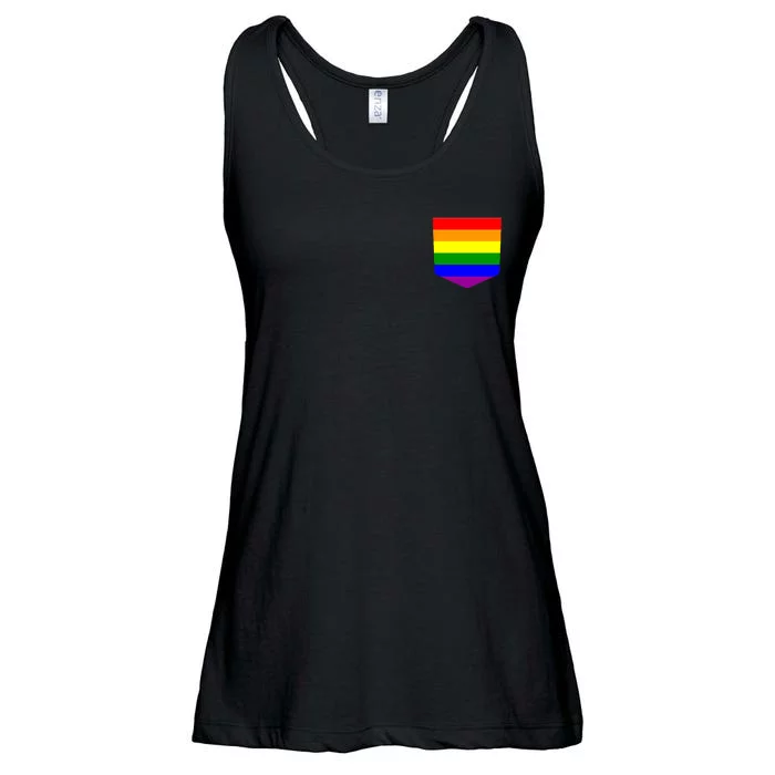 LGBT Pocket Rainbow Ladies Essential Flowy Tank