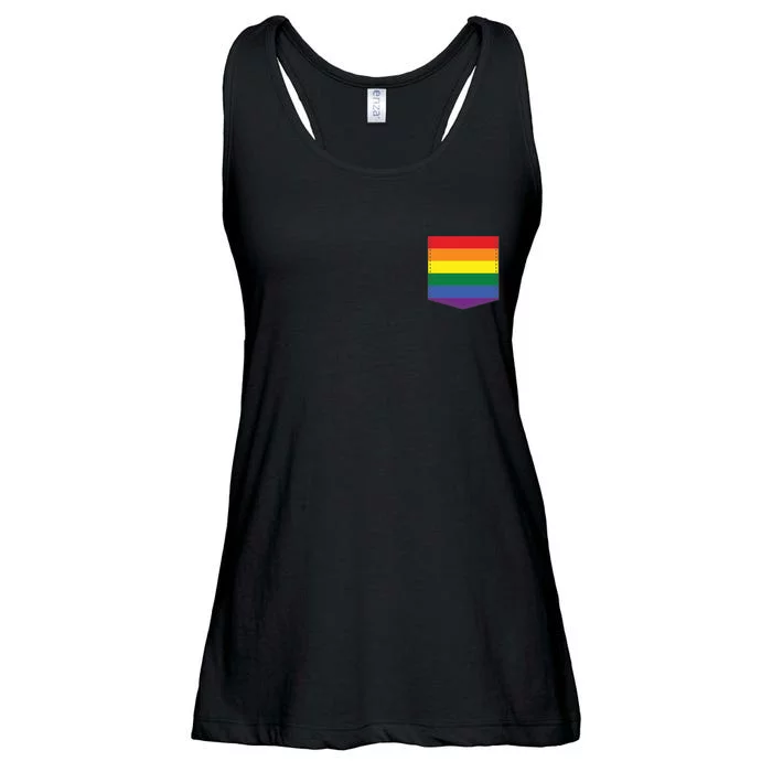 LGBT Rainbow Pocket Ladies Essential Flowy Tank