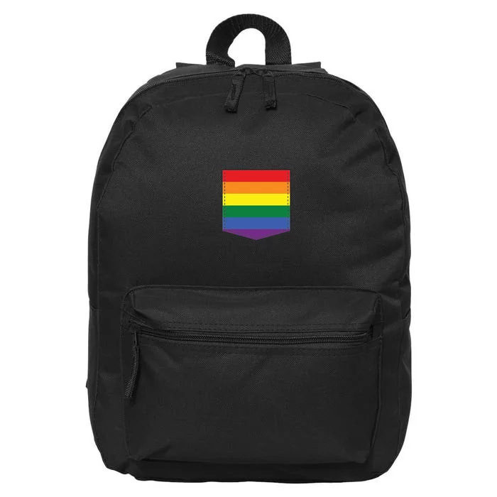 LGBT Rainbow Pocket 16 in Basic Backpack