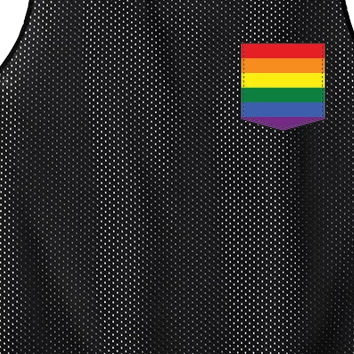 LGBT Rainbow Pocket Mesh Reversible Basketball Jersey Tank