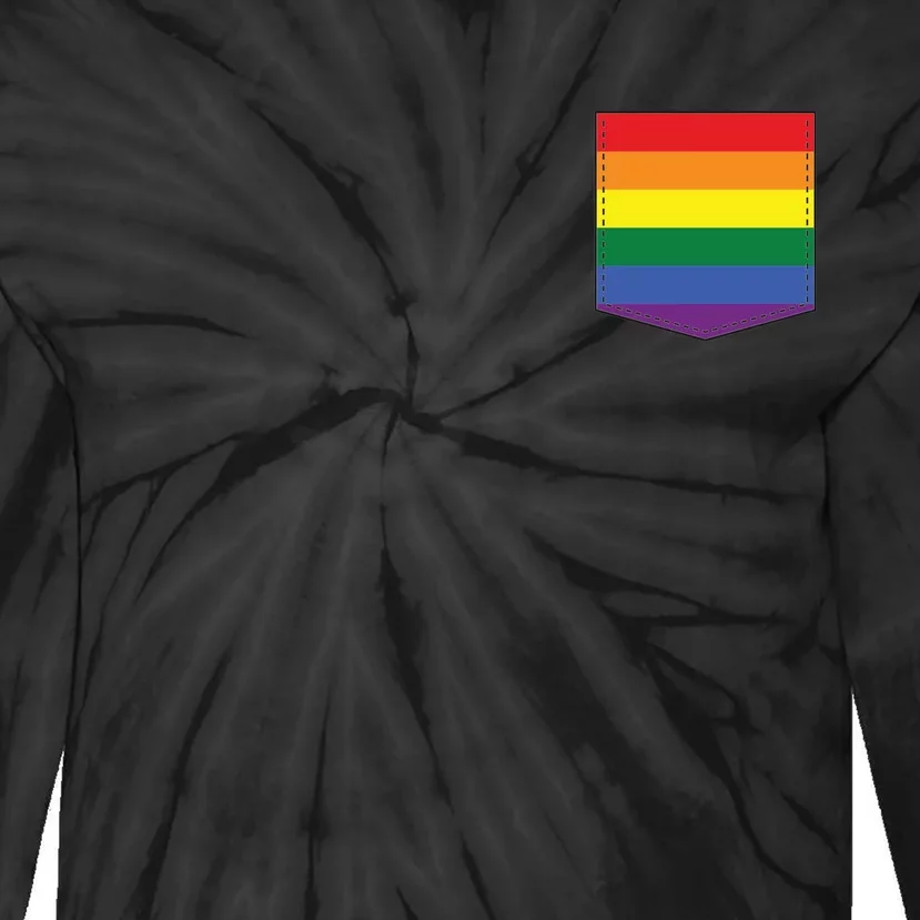 LGBT Rainbow Pocket Tie-Dye Long Sleeve Shirt