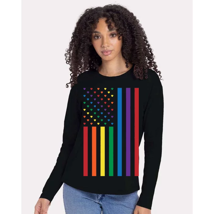 LGBT Rainbow Pride Flag Womens Cotton Relaxed Long Sleeve T-Shirt