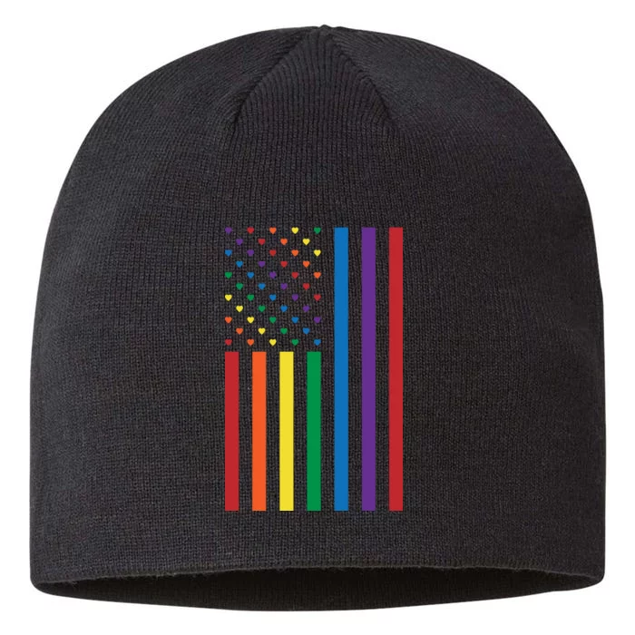 LGBT Rainbow Pride Flag 8 1/2in Sustainable Knit Beanie