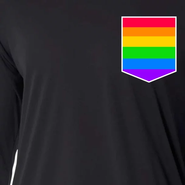 LGBT Rainbow Shirt Pocket Cooling Performance Long Sleeve Crew