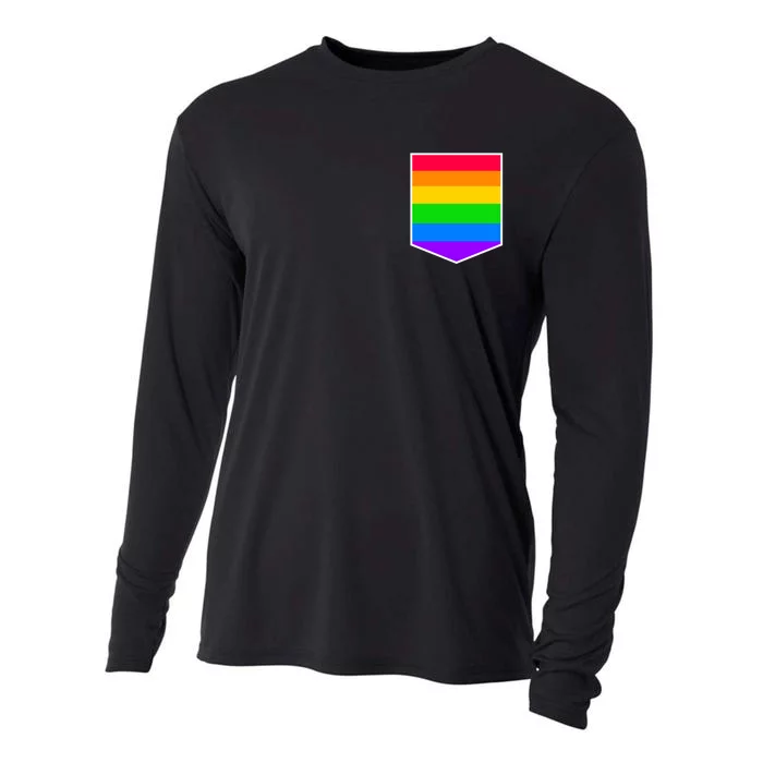 LGBT Rainbow Shirt Pocket Cooling Performance Long Sleeve Crew