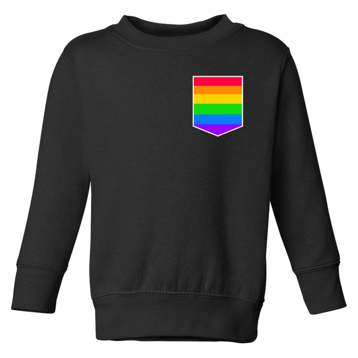 LGBT Rainbow Shirt Pocket Toddler Sweatshirt