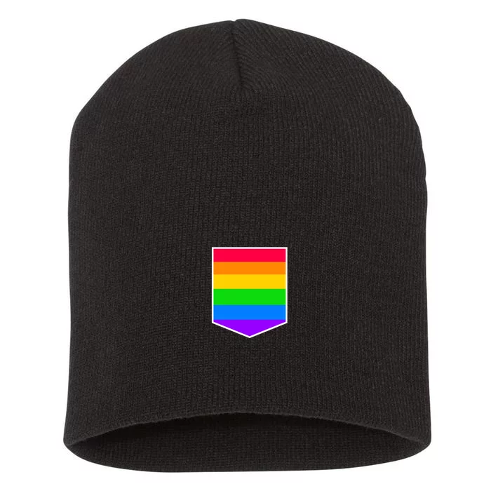 LGBT Rainbow Shirt Pocket Short Acrylic Beanie