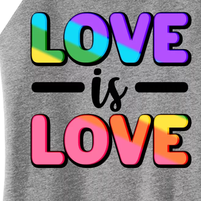 LGBTQ Love Is Love Women’s Perfect Tri Rocker Tank