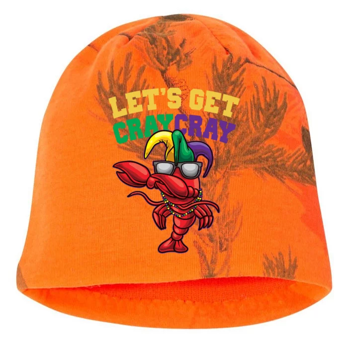 Lets Get Cray Cray Dabbing Crawfish Mardi Gras Kati - Camo Knit Beanie