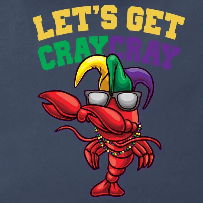 Lets Get Cray Cray Dabbing Crawfish Mardi Gras Zip Tote Bag