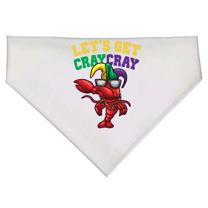 Lets Get Cray Cray Dabbing Crawfish Mardi Gras USA-Made Doggie Bandana