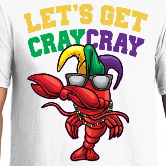 Lets Get Cray Cray Dabbing Crawfish Mardi Gras Pajama Set