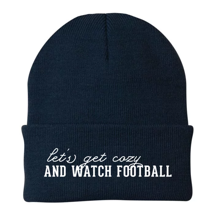 LetS Get Cozy And Watch Football Cute Gift Knit Cap Winter Beanie