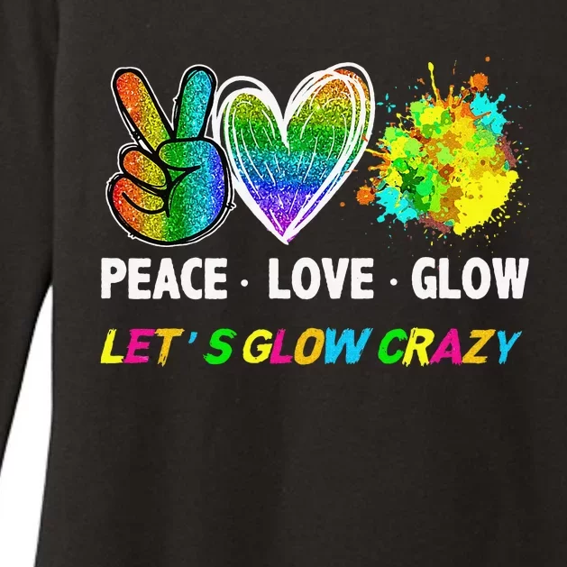 Lets' Glow Crazy Peace Love Glow Party Squad Halloween Womens CVC Long Sleeve Shirt