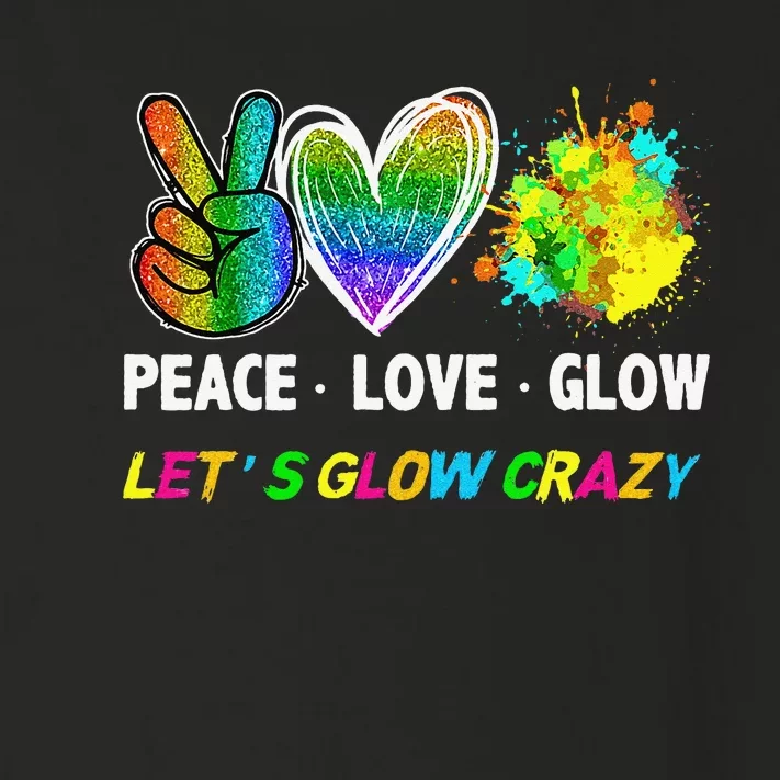 Lets' Glow Crazy Peace Love Glow Party Squad Halloween Toddler Long Sleeve Shirt